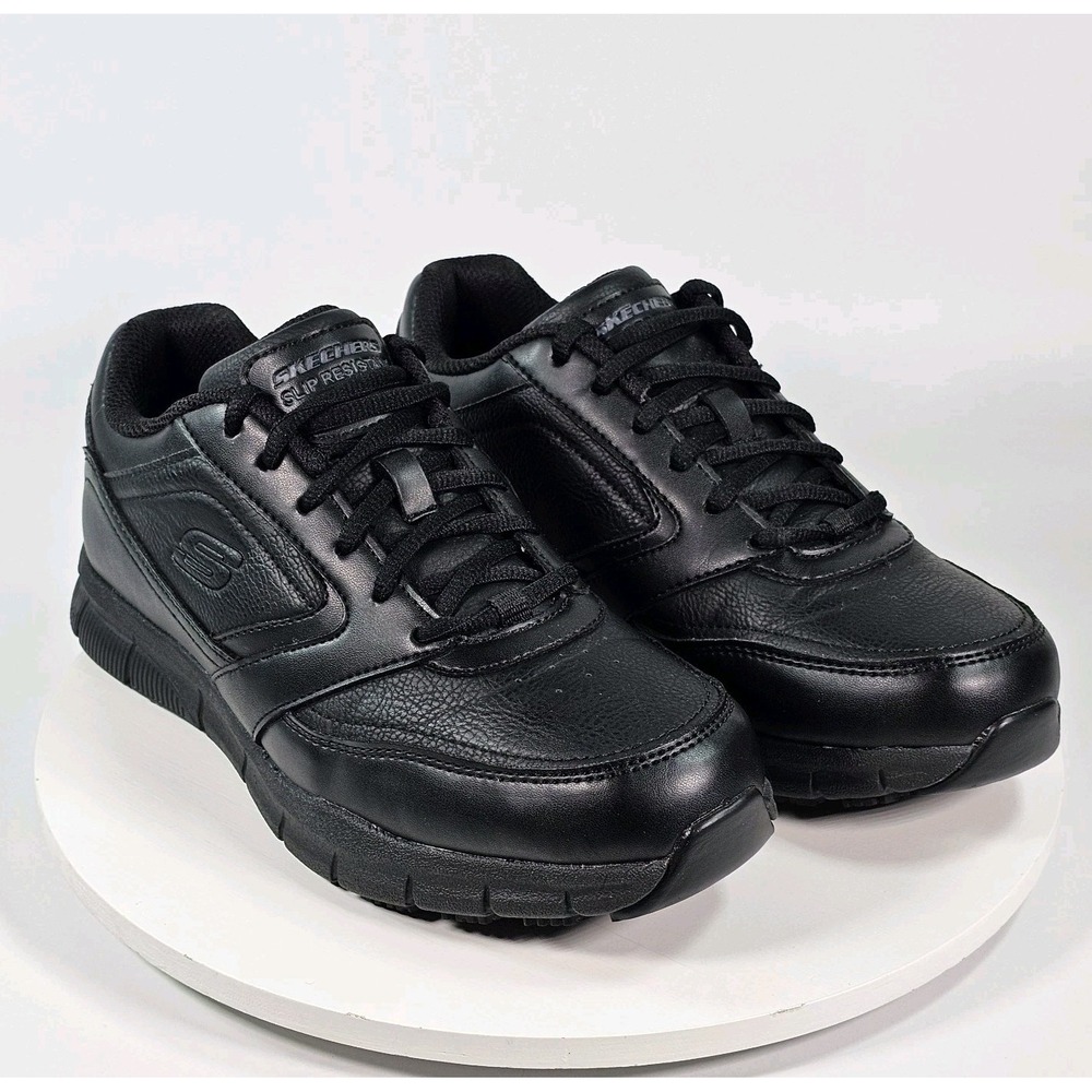 New Skechers Nampa-Wyola Black Food Service Shoe Women's 8 Non Slip Memory Foam
